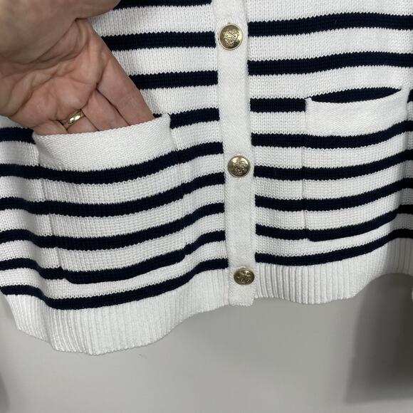 J.Crew Emilie Sweater Lady Jacket Women’s M Navy White Stripe Classic Nautical - Picture 8 of 11